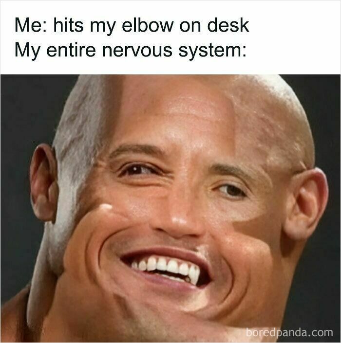 Distorted face meme illustrating extreme nervous system reaction, a relatable meme for 100 hilariously relatable memes keyword.