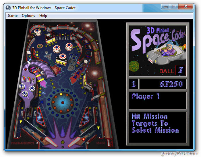 3D Pinball Space Cadet game screen from Windows, showcasing classic 90s posts and nostalgic gaming memories.
