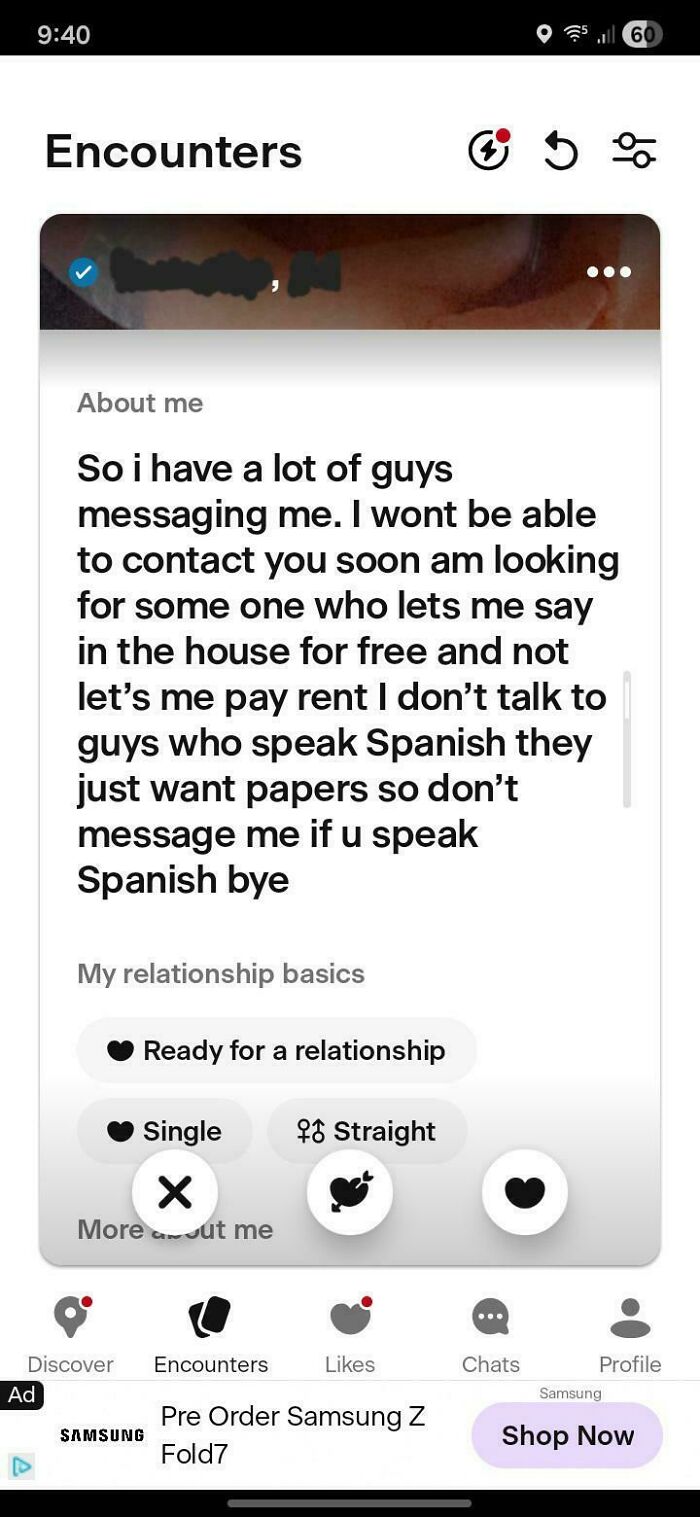 Dating app profile screenshot of a woman expressing delusional behavior and unrealistic expectations in messages.