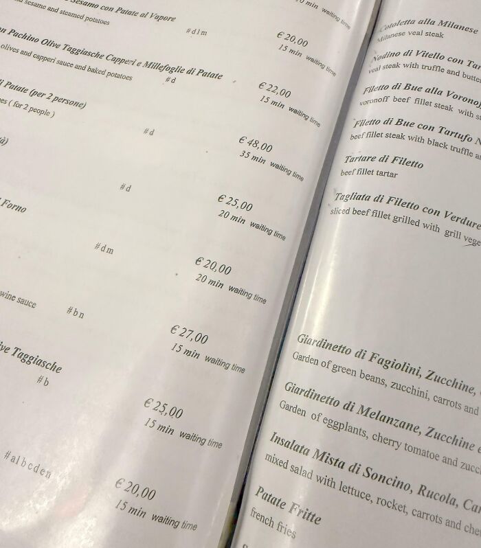 Menu pages featuring diverse creative dishes and prices at bars and restaurants known for 5-star creativity worldwide