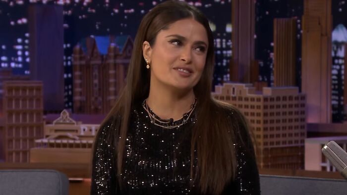 Actress on a late-night talk show sharing thoughts on work and life, highlighting celebrity entitlement moments.