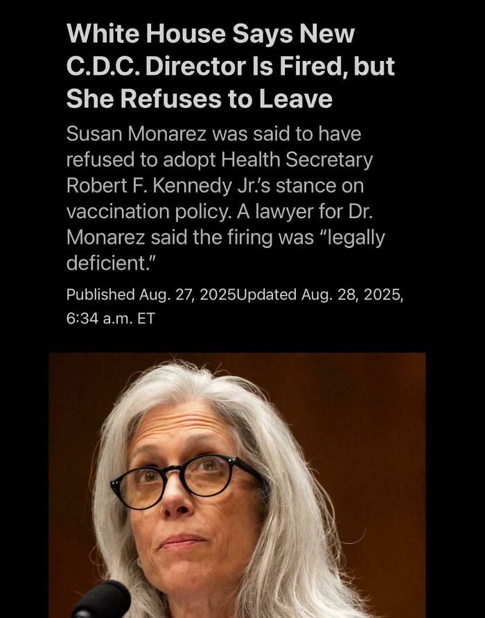 CDC director fired but refuses to leave, reflecting an attempt the universe had completely different plans