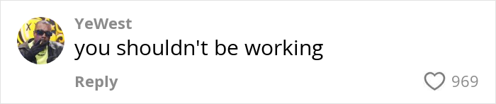 Comment reading you shouldn't be working, expressing emotion tied to a mom breaking down at work over missing daughter growing up.