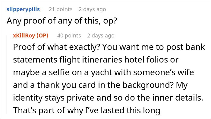 Screenshot of an online forum discussing experiences with wealthy married women from a paid companion’s perspective.