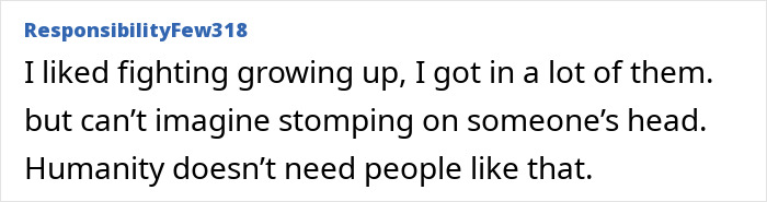 Comment from ResponsibilityFew318 expressing regret about violent behavior, amid discussions of Cincinnati brawl victim&rsquo;s swollen face.