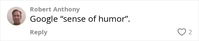 Comment by Robert Anthony expressing skepticism about Google's sense of humor in a social media reply. Comment by Robert Anthony expressing skepticism about Google's sense of humor in a social media reply.