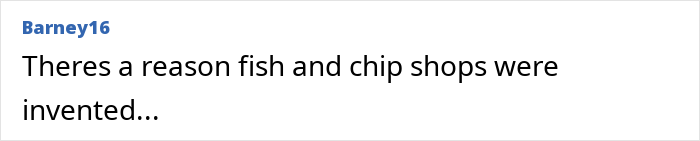 Text post showing a user sharing humor about fish and chip shops, related to woman regrets trip with friend and husband.