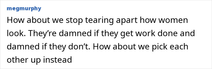 Screenshot of an online comment discussing opinions on appearance and plastic surgery related to the Love Island face trend.