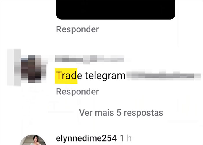 Screenshot of social media comment highlighting suspicious trade message targeting children online.