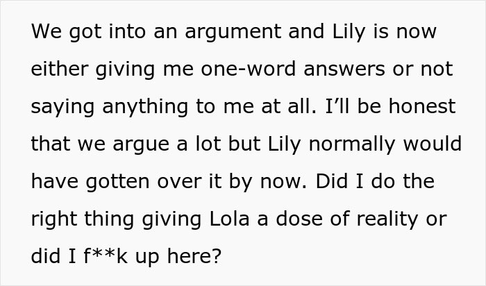 Text conversation about a woman blaming sexism for job issues and receiving a harsh reality check from her sister.