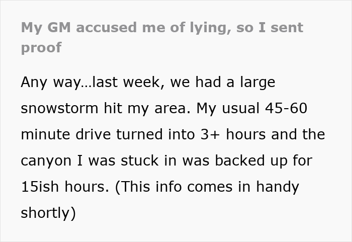 Employee misses work due to flat tire, GM goes out of their way to verify and uncover the truth behind it.