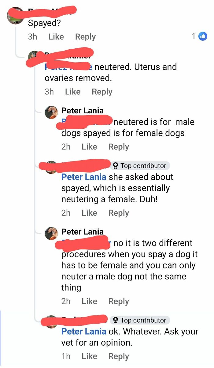 Screenshot of an online group shaming overconfident know-it-alls incorrectly correcting others in a comment thread.