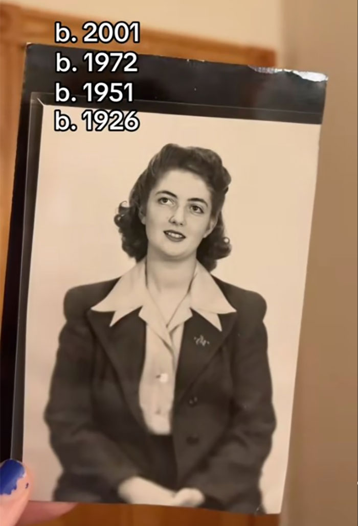 Black and white vintage portrait of a woman representing family historian inspiring others to share family tree online.