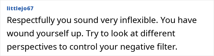 Comment from online forum user advising to consider different perspectives to ease tension during a woman&rsquo;s trip with friend and husband.
