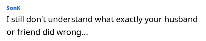 Text post on a social platform expressing confusion about a husband or friend's actions after a ruined trip causing tensions.