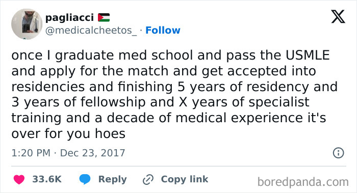 Funny and relatable medical meme about the long journey through med school, residency, and specialist training.