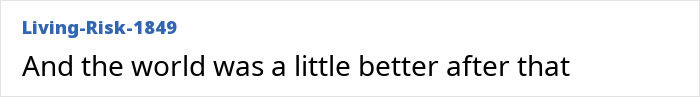 Screenshot of a comment reading "And the world was a little better after that" related to millionaire trophy hunter and buffalo incident.