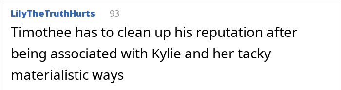 Social media post referencing Kylie Jenner and Timoth&eacute;e Chalamet amid controversy on her birthday.