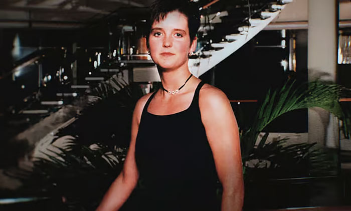 Young woman in a black tank top standing inside a cruise ship, linked to the Amy Bradley cruise ship mystery. Young woman in a black tank top standing inside a cruise ship, linked to the Amy Bradley cruise ship mystery.