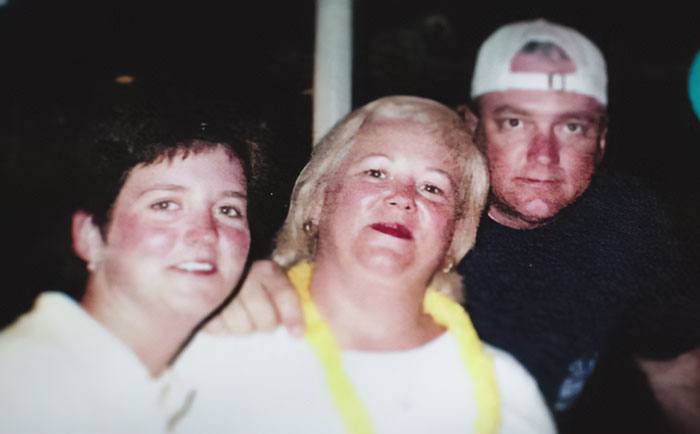 Three people posing together in a casual setting, related to Amy Bradley cruise ship mystery investigation. Three people posing together in a casual setting, related to Amy Bradley cruise ship mystery investigation.