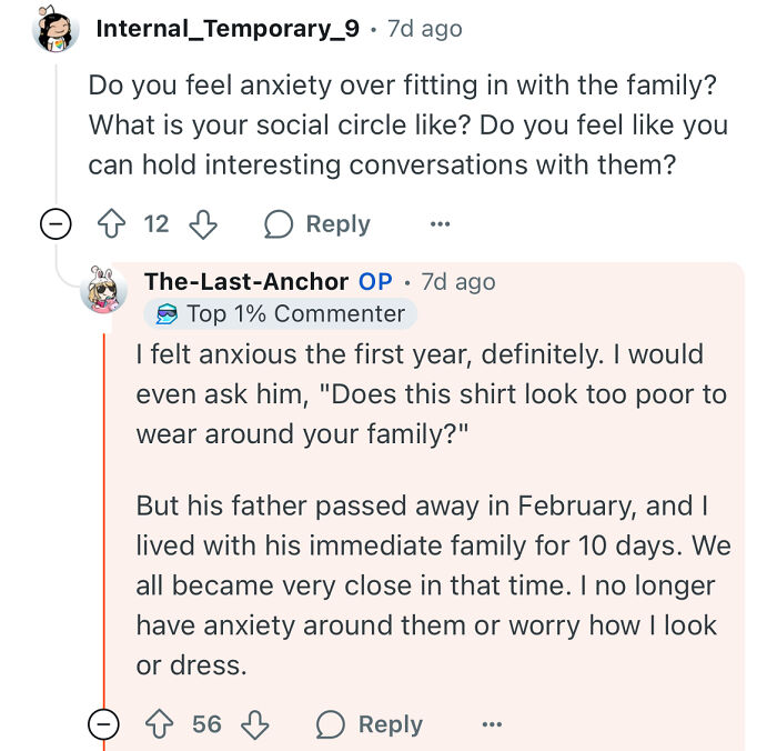 Reddit user shares how dating a rich guy helped her overcome anxiety and change her life around his family.