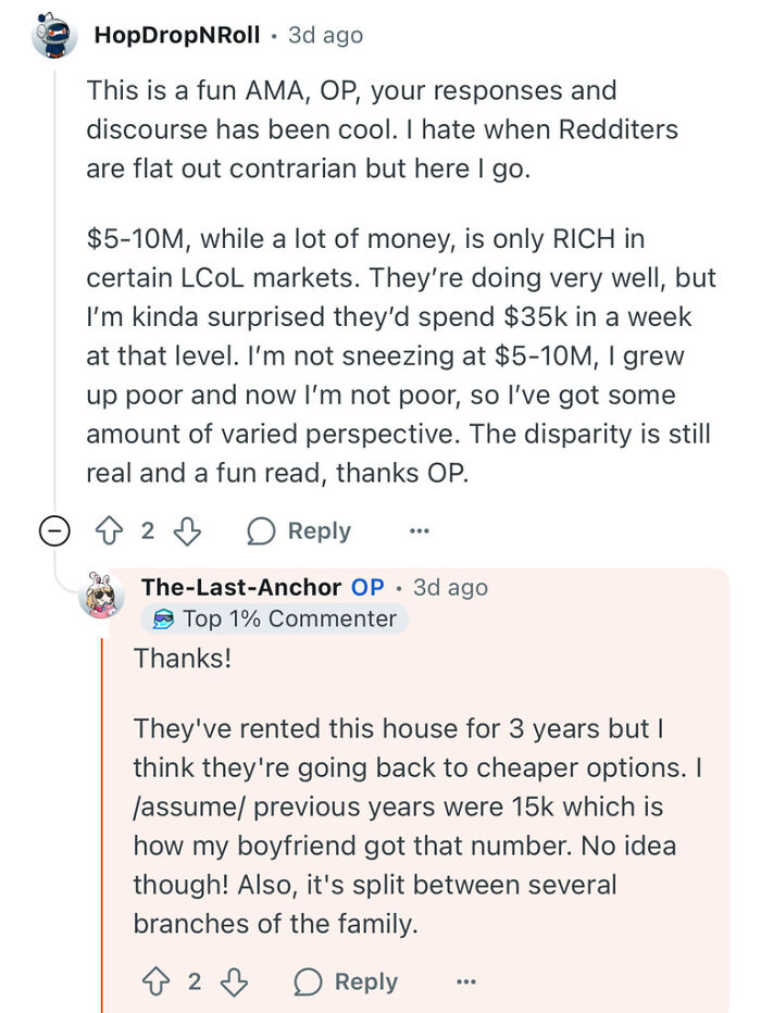 Reddit users discuss perspectives of a poor woman who dates a rich guy and how it changed her life and spending habits.