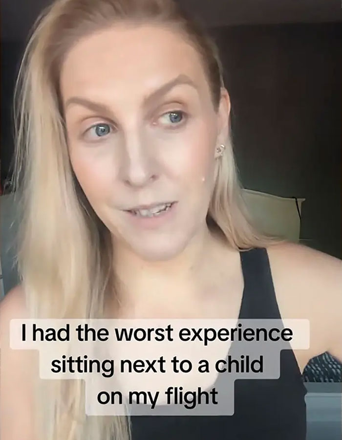 Woman sharing her worst experience with a bored child on flight, sparking passenger debate on travel discomfort.