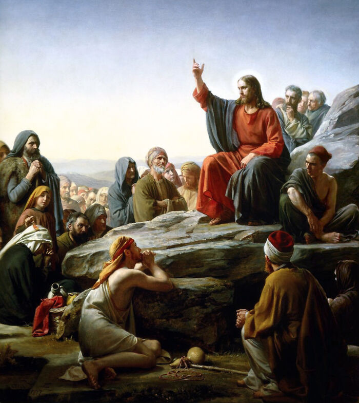 A historical painting showing a man teaching a crowd, symbolizing the world’s greatest unsolved mysteries that puzzle people.