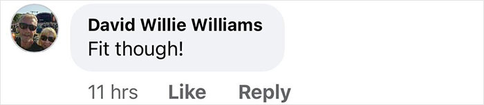 A Facebook comment from David Willie Williams saying Fit though in response to Ellie Goulding&rsquo;s racy selfie amid romance rumors.