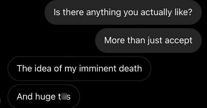 Screenshot of a cringy text conversation showing awkward messages from a man hitting on a woman.