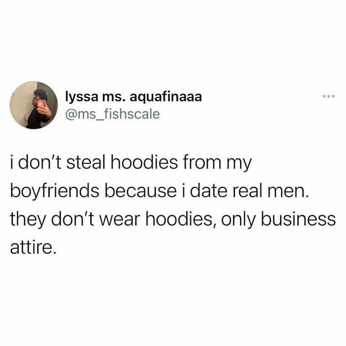 Text meme humor about relationships and attire, fitting chaotic British memes that only people from the U.K. might understand.
