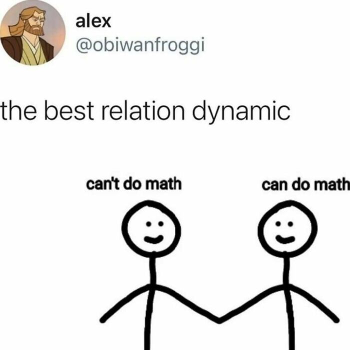 Simple stick figures holding hands representing the best relation dynamic with math ability, science memes about photosynthesis humor.