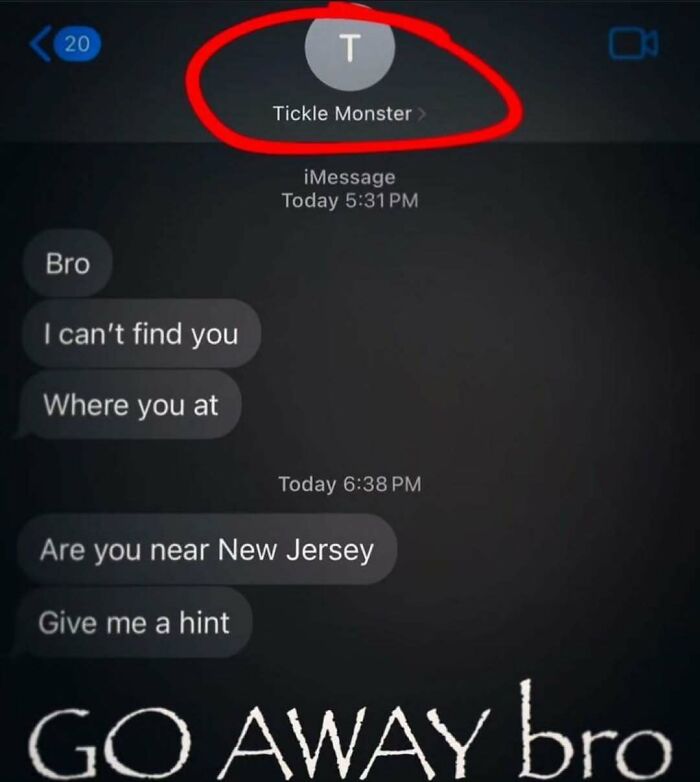 Text message conversation with humorous tone about not finding someone, illustrating memes for broken sense of humor.