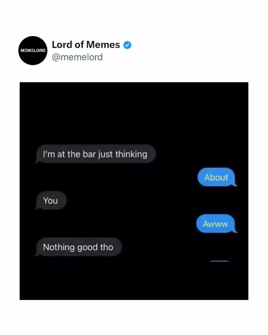 Text conversation meme from Lord of Memes, humorously ironic, showcasing memes so good they might break your doomscrolling cycle.
