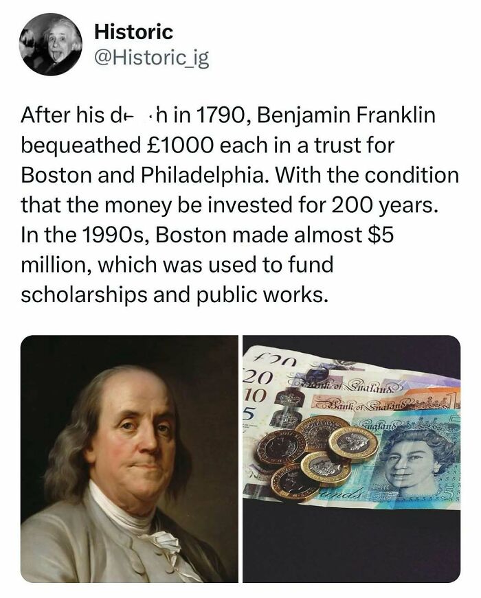 Historic photo showing Benjamin Franklin and British currency illustrating an interesting historic photo with a fascinating story behind it.