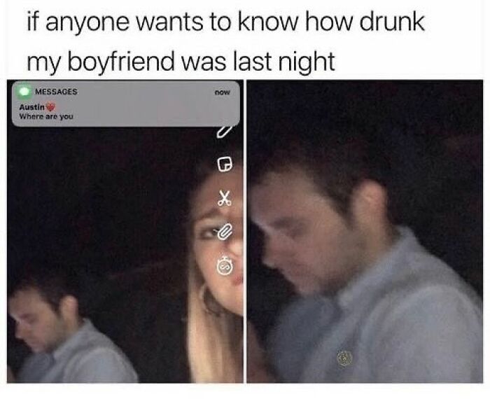 Text meme showing a blurry photo of a man and a woman with a message saying "Where are you," highlighting introvert-worthy memes humor.