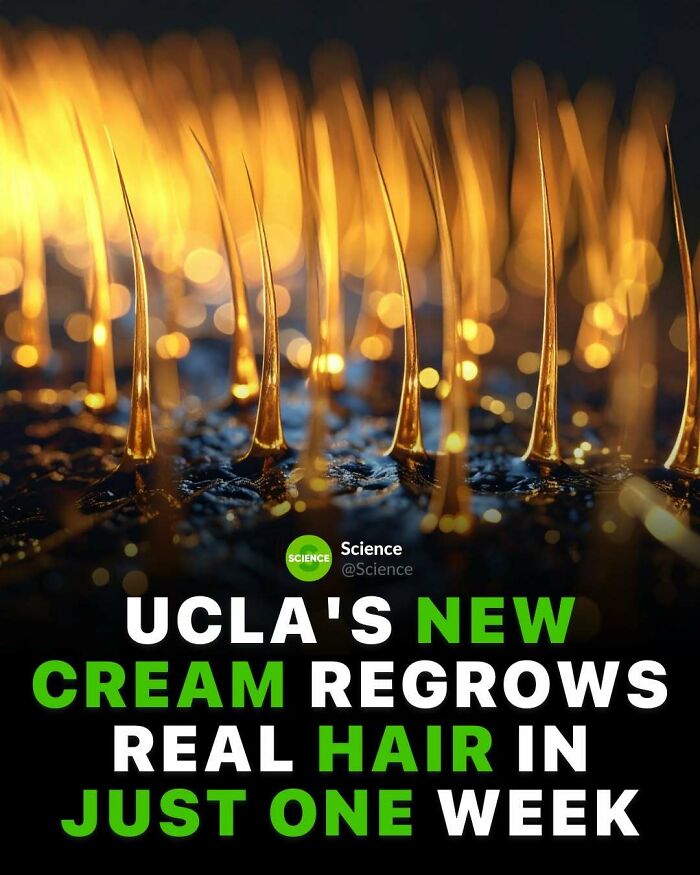 Close-up of hair follicles with glowing light effects illustrating cool and interesting facts about science and the world.