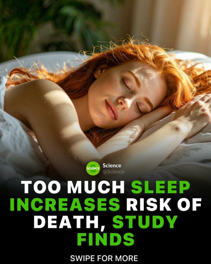 Woman sleeping peacefully in bed, highlighting cool and interesting facts about world and science studies.