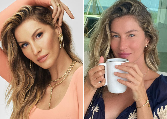 Close-up of a celebrity shown with and without makeup, highlighting natural beauty without professional lighting or cameras.