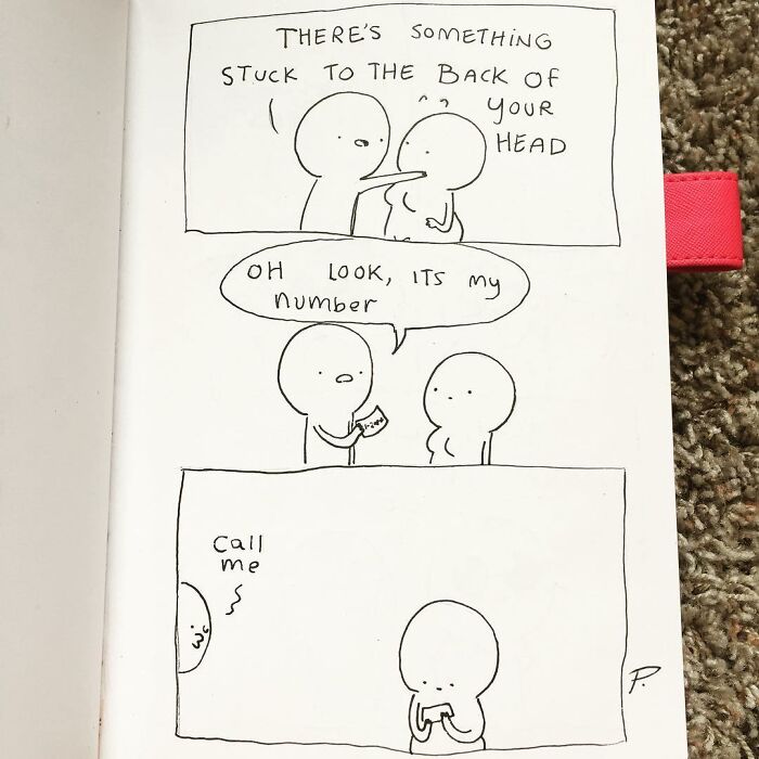 Precious Barmore comic showing two simple characters with silly jokes and subtle dark humor in a hand-drawn style.