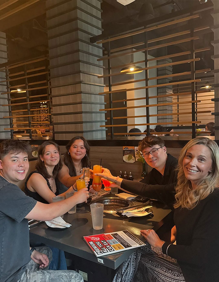 Kate Gosselin enjoying drinks with friends, highlighting reality star returning to nursing career after downfall.