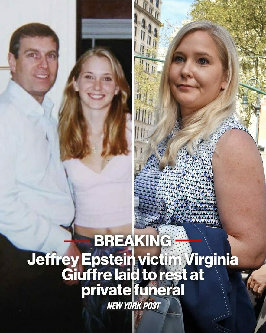 Two photos side by side related to Epstein Island allegations involving Stephen Hawking and others.