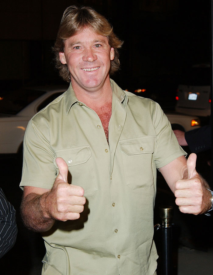 Steve Irwin smiling and giving thumbs up, highlighting his surprisingly small fortune left to children Robert and Bindi - 2