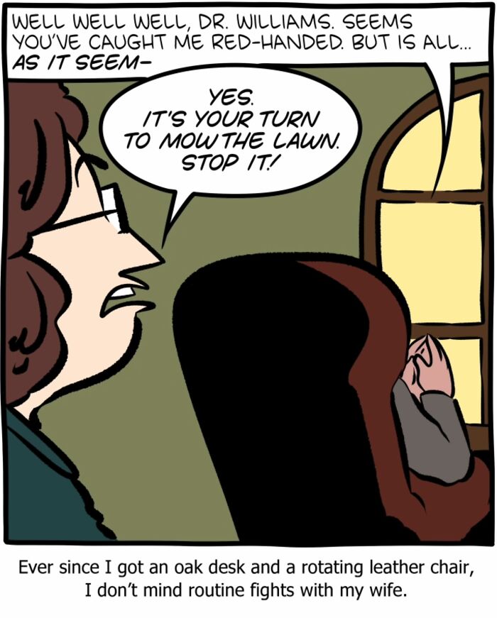 One-panel Saturday Morning Breakfast Cereal comic showing a humorous fight blending science and philosophy themes.