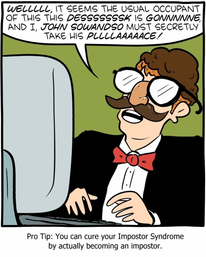 Cartoon character in glasses and bow tie at computer illustrating clever science humor in a Saturday Morning Breakfast Cereal comic panel.
