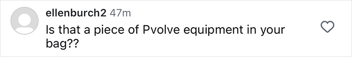 Comment on social media questioning if Pvolve equipment is visible in Jennifer Aniston’s accidental purse reveal. Comment on social media questioning if Pvolve equipment is visible in Jennifer Aniston’s accidental purse reveal.