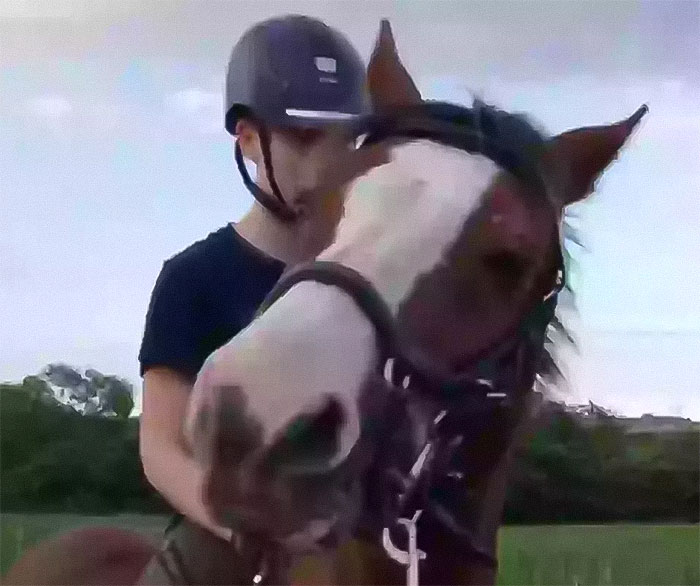 Woman in helmet riding a pony outdoors, related to donating daughter&rsquo;s pony to zoo lions after public outrage