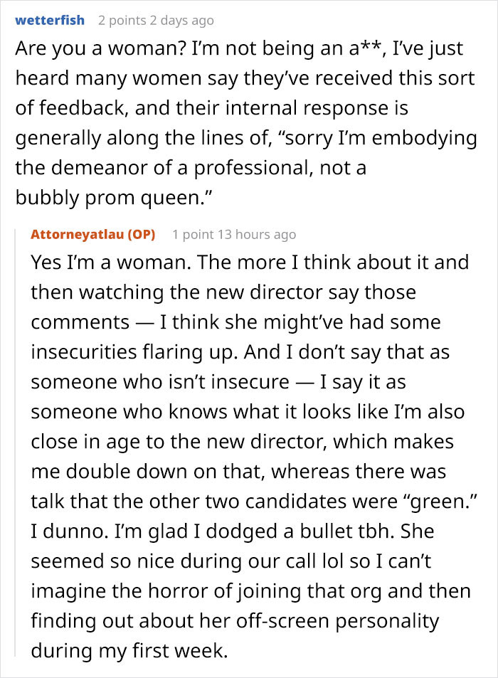 Alt text: Woman reading an unexpected email about a second interview and accidentally viewing a confidential video file.