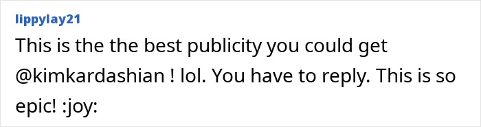 Comment praising the best publicity for Kim Kardashian&rsquo;s viral beauty product, shared by user lippy1.