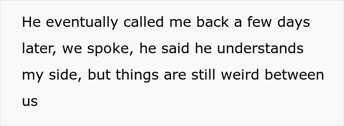 Text on screen showing a conversation about a man urging his gay brother to come out but refusing at his wedding. Text on screen showing a conversation about a man urging his gay brother to come out but refusing at his wedding.